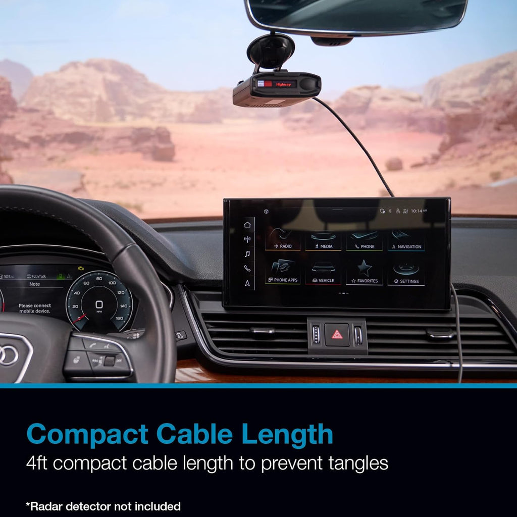 USB-C to RJ11 Power Cord Radar Detectors Including MAX 360, MAX 360C, IX, Ixc, 9500 IX, MAX II, MAX 3, MAX 4, MAX 360C MKII, MAX 360 MKII, Maxcam 360C, Redline 360C & Additional Models