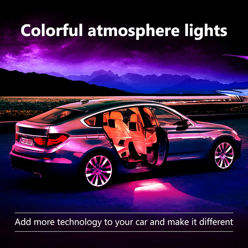 Smart Led Interior Car under Dash Lights with APP Rhythm Light Strip Multicolor Led Car Lights Kits, Sync Music,5V USB Car Led Lights