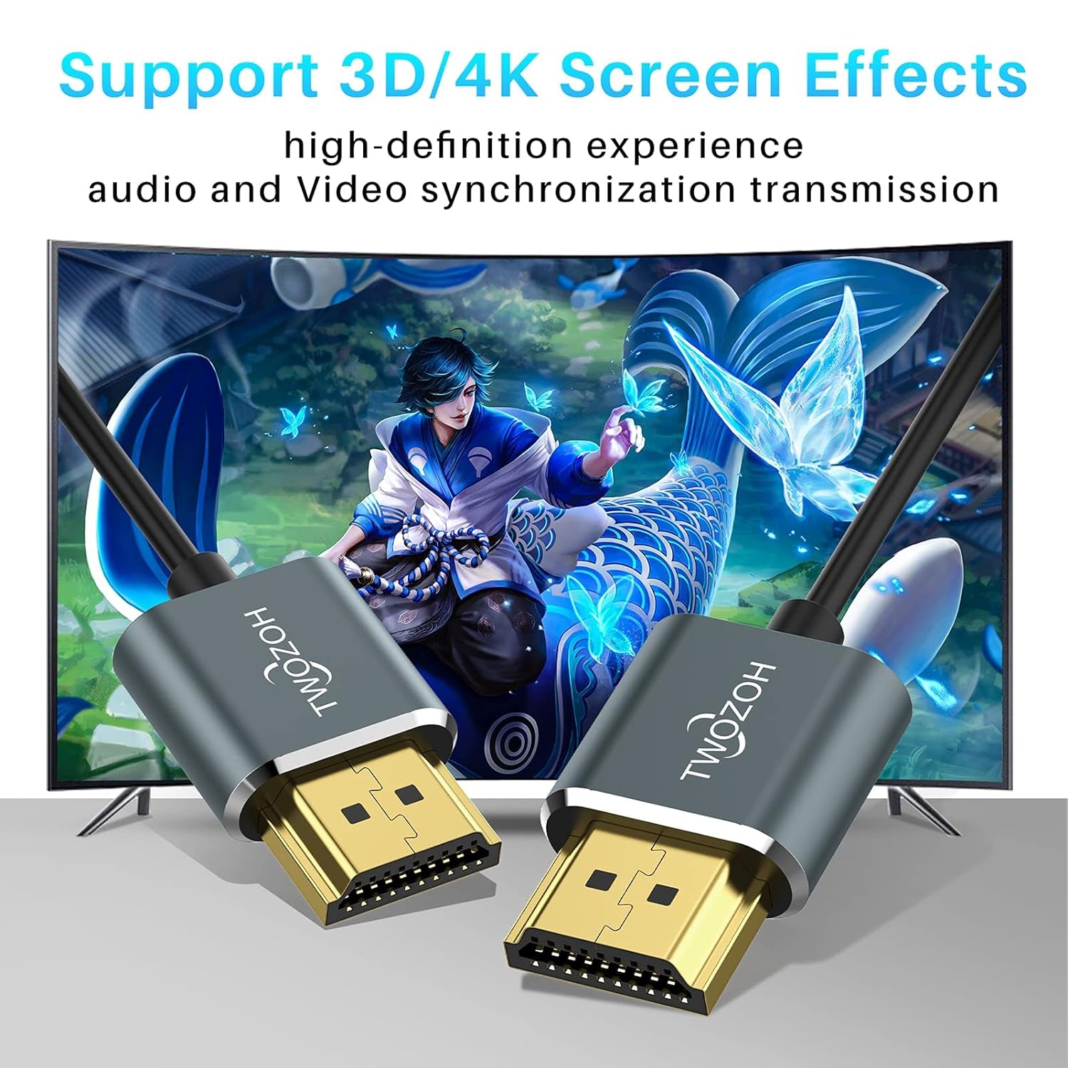 Ultra-Thin Long HDMI to HDMI Cable 25FT, Hyper Slim HDMI 2.0 Cable, Extreme Flexible HDMI Cord Support 3D/4K@60Hz, 2160P, 1080P